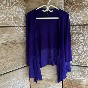 purple cardigan with sheer bottom